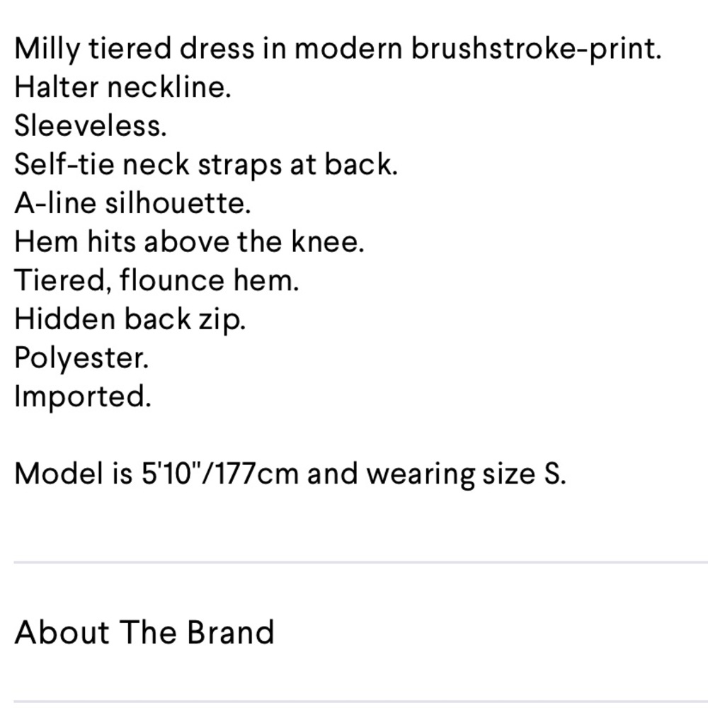 Milly Brushstroke Halter Dress size Small NWT - Picture 4 of 10